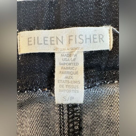 Eileen Fisher Pant Small Womens Black Wash Pull On Denim Slim Fit Stretch Size S - Picture 6 of 9